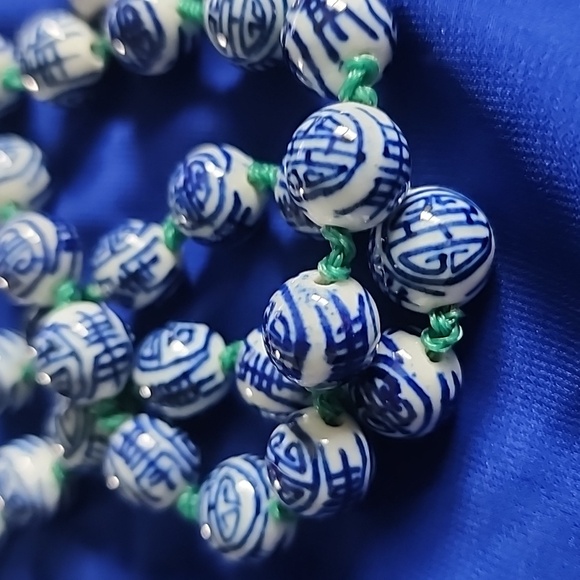 4pc Lot Handpainted Porcelain Shou Beaded Necklace,Braclet & Earrings - Picture 8 of 8